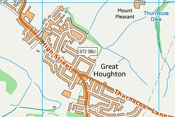 S72 0BU map - OS VectorMap District (Ordnance Survey)