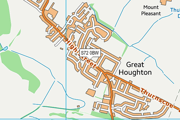 S72 0BW map - OS VectorMap District (Ordnance Survey)