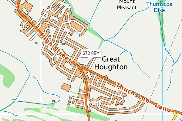 S72 0BY map - OS VectorMap District (Ordnance Survey)