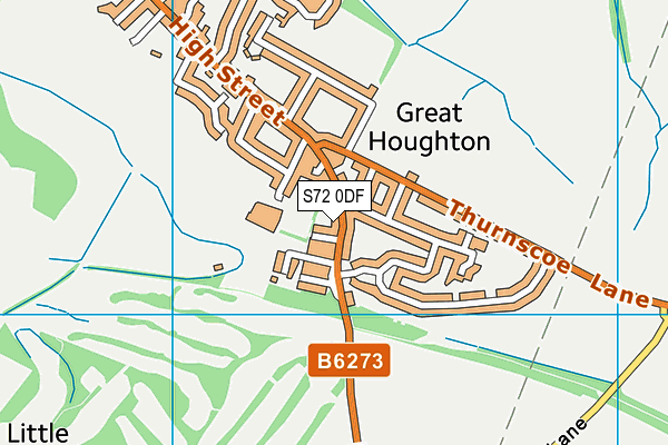 S72 0DF map - OS VectorMap District (Ordnance Survey)