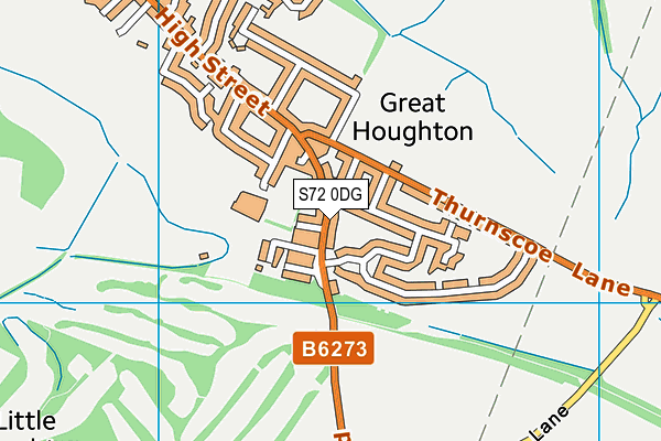 S72 0DG map - OS VectorMap District (Ordnance Survey)