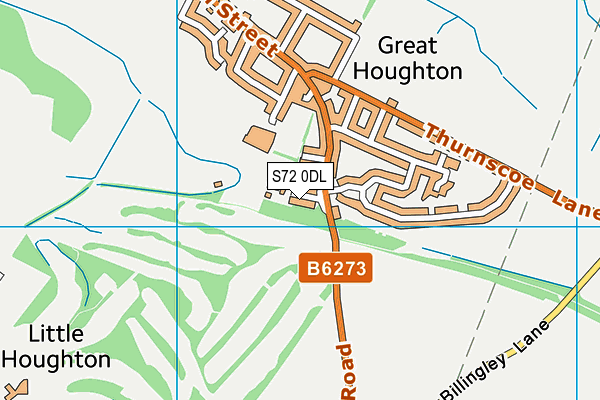 S72 0DL map - OS VectorMap District (Ordnance Survey)