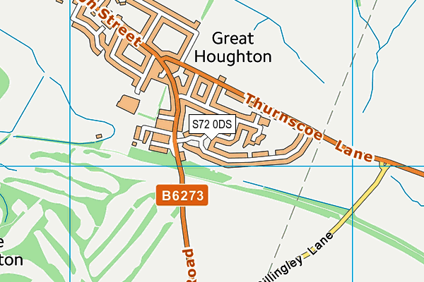 S72 0DS map - OS VectorMap District (Ordnance Survey)