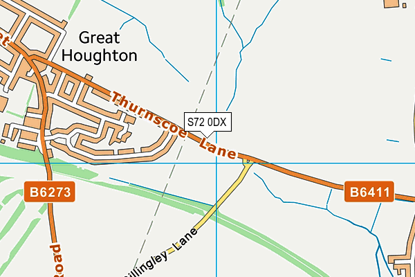 S72 0DX map - OS VectorMap District (Ordnance Survey)