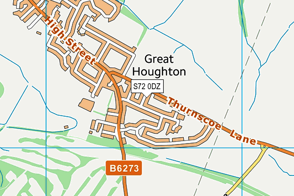 S72 0DZ map - OS VectorMap District (Ordnance Survey)