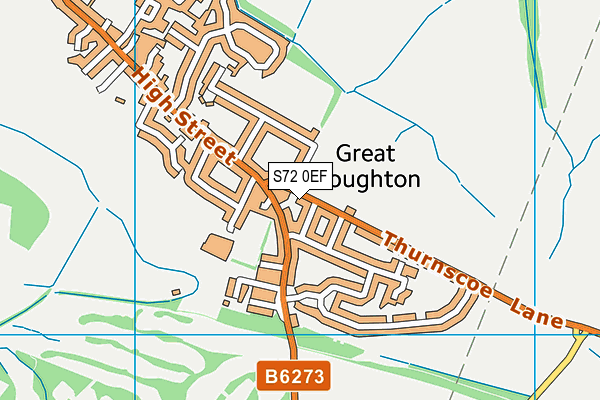 S72 0EF map - OS VectorMap District (Ordnance Survey)