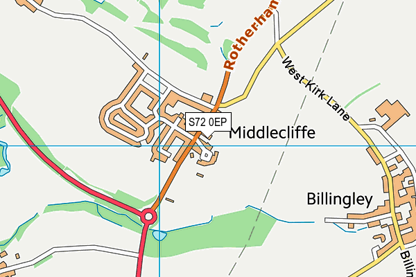 S72 0EP map - OS VectorMap District (Ordnance Survey)