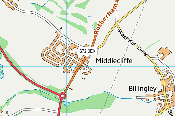 S72 0EX map - OS VectorMap District (Ordnance Survey)