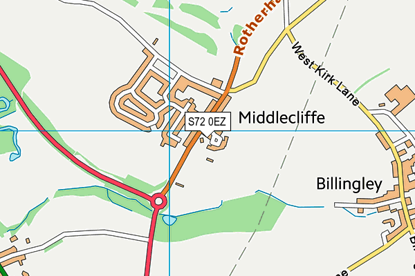 S72 0EZ map - OS VectorMap District (Ordnance Survey)