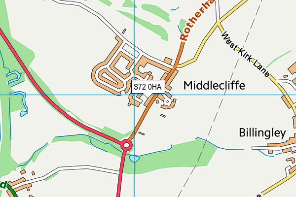 S72 0HA map - OS VectorMap District (Ordnance Survey)