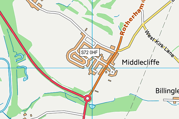 S72 0HF map - OS VectorMap District (Ordnance Survey)