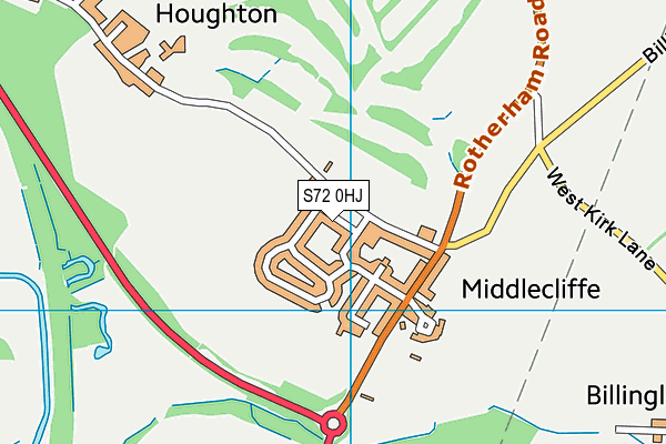 S72 0HJ map - OS VectorMap District (Ordnance Survey)