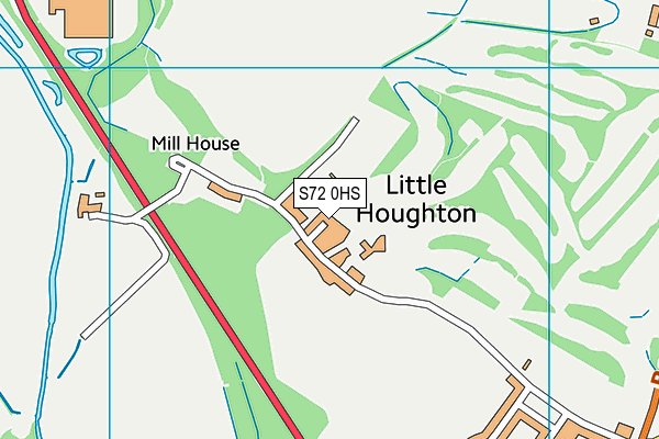 S72 0HS map - OS VectorMap District (Ordnance Survey)