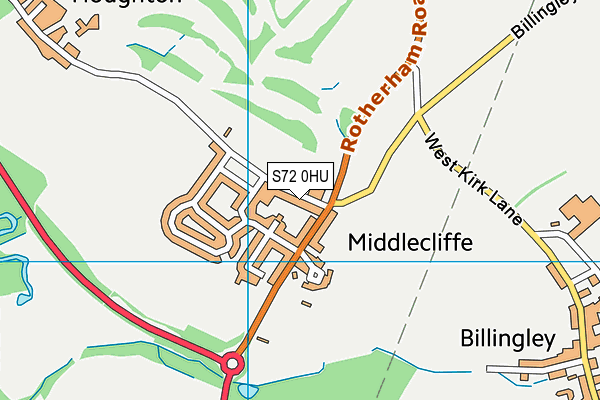 S72 0HU map - OS VectorMap District (Ordnance Survey)