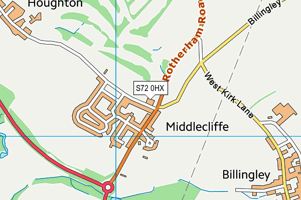 S72 0HX map - OS VectorMap District (Ordnance Survey)