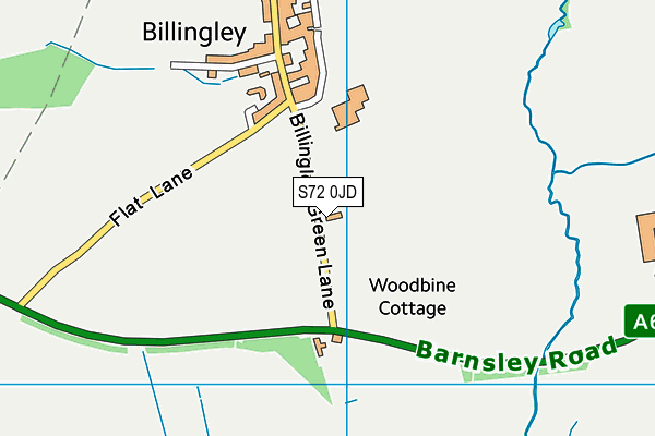 S72 0JD map - OS VectorMap District (Ordnance Survey)