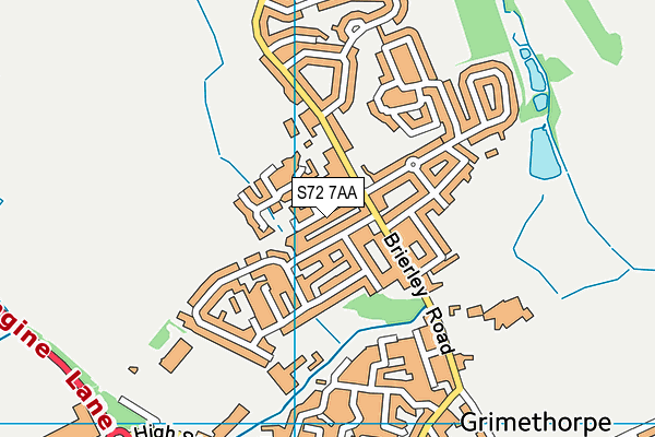 S72 7AA map - OS VectorMap District (Ordnance Survey)