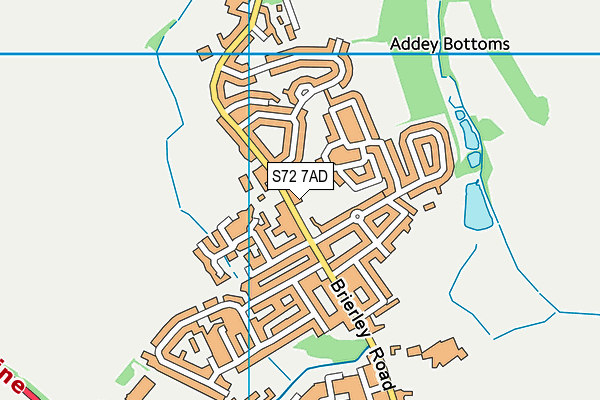 S72 7AD map - OS VectorMap District (Ordnance Survey)