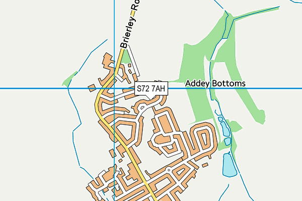 S72 7AH map - OS VectorMap District (Ordnance Survey)