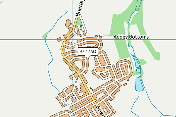 S72 7AQ map - OS VectorMap District (Ordnance Survey)