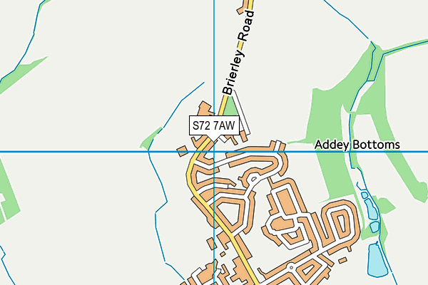 S72 7AW map - OS VectorMap District (Ordnance Survey)