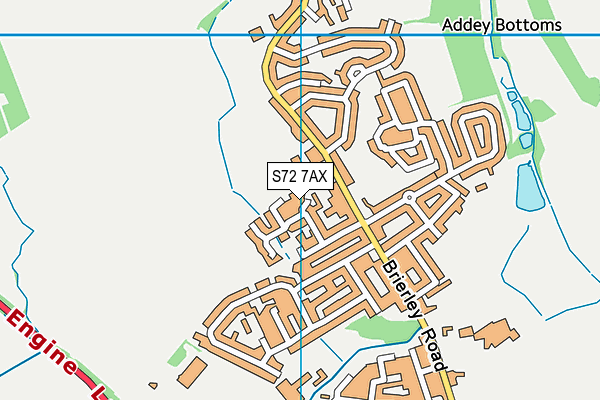 S72 7AX map - OS VectorMap District (Ordnance Survey)