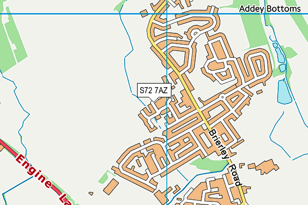 S72 7AZ map - OS VectorMap District (Ordnance Survey)