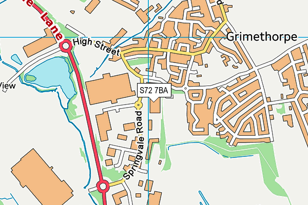 S72 7BA map - OS VectorMap District (Ordnance Survey)