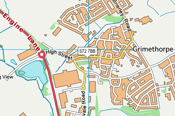 S72 7BB map - OS VectorMap District (Ordnance Survey)