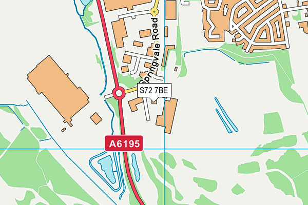 S72 7BE map - OS VectorMap District (Ordnance Survey)