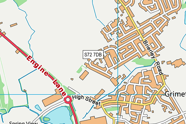 S72 7DB map - OS VectorMap District (Ordnance Survey)