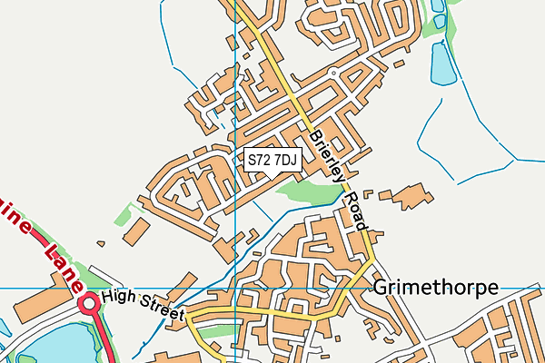 S72 7DJ map - OS VectorMap District (Ordnance Survey)