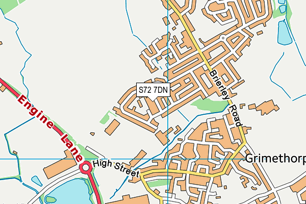 S72 7DN map - OS VectorMap District (Ordnance Survey)