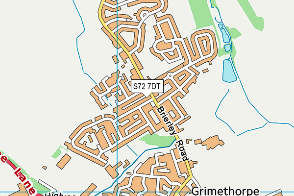 S72 7DT map - OS VectorMap District (Ordnance Survey)