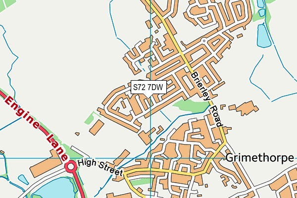 S72 7DW map - OS VectorMap District (Ordnance Survey)