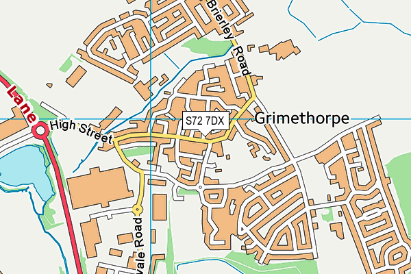 S72 7DX map - OS VectorMap District (Ordnance Survey)