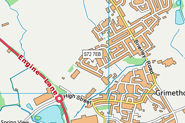 S72 7EB map - OS VectorMap District (Ordnance Survey)
