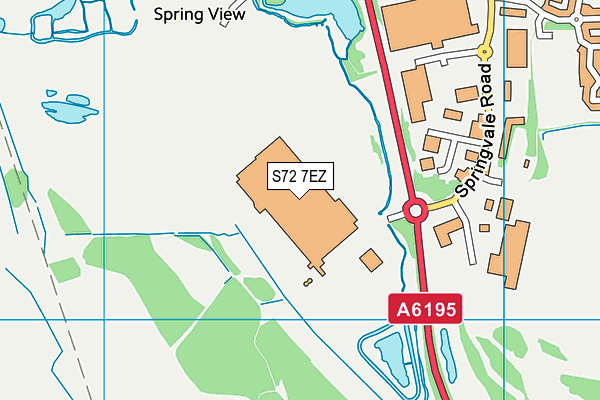 S72 7EZ map - OS VectorMap District (Ordnance Survey)