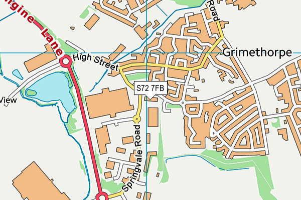 S72 7FB map - OS VectorMap District (Ordnance Survey)