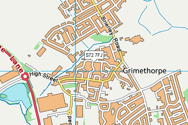 S72 7FJ map - OS VectorMap District (Ordnance Survey)