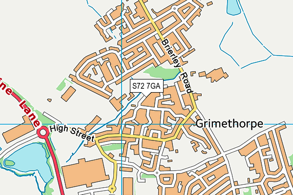 S72 7GA map - OS VectorMap District (Ordnance Survey)