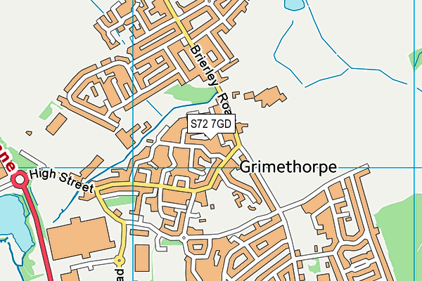 S72 7GD map - OS VectorMap District (Ordnance Survey)