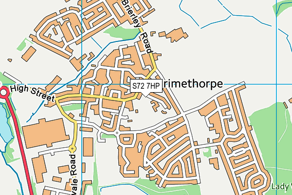 S72 7HP map - OS VectorMap District (Ordnance Survey)