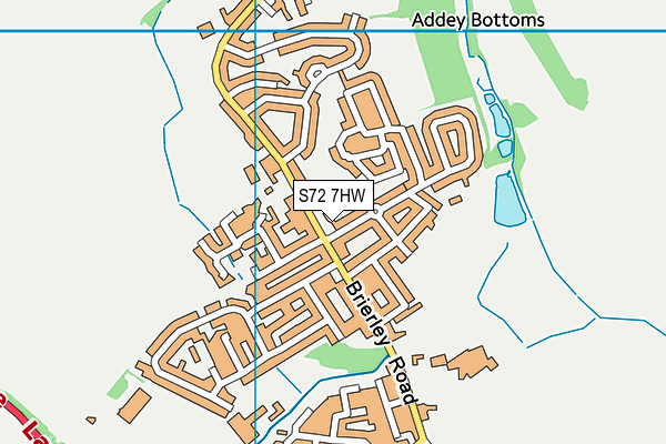 S72 7HW map - OS VectorMap District (Ordnance Survey)