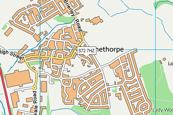 S72 7HZ map - OS VectorMap District (Ordnance Survey)