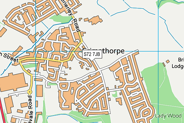 S72 7JB map - OS VectorMap District (Ordnance Survey)