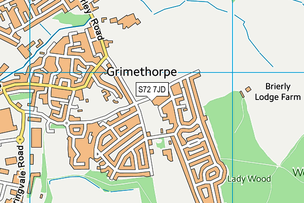 S72 7JD map - OS VectorMap District (Ordnance Survey)