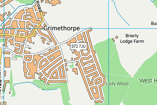 S72 7JU map - OS VectorMap District (Ordnance Survey)