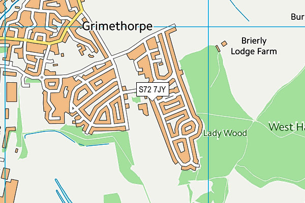 S72 7JY map - OS VectorMap District (Ordnance Survey)