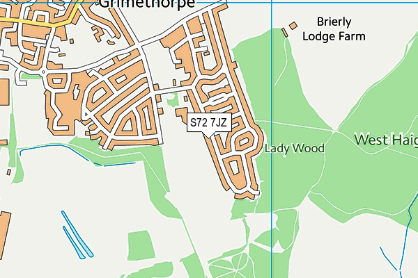 S72 7JZ map - OS VectorMap District (Ordnance Survey)